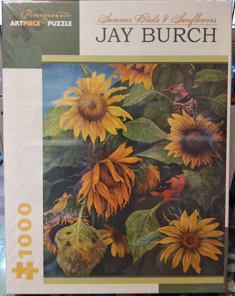 Для обзора мы выбрали пазл AA878 Берч: Летние птицы и подсолнухи. WiBPEiXwVDA.jpg