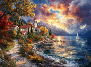 Пазл Алма мини 150 деталей. Закат в море