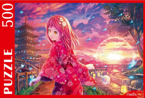 Пазл Рыжий Кот 500 деталей: Аниме девушка