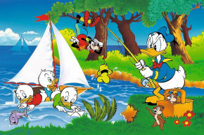 Пазл Trefl 160 деталей: 40 лет Trefl - Приключение на берегу озера, Дональд Дак