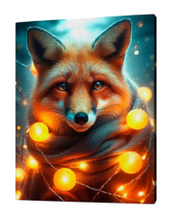 Картина по номерам на подрамнике Рыжий Кот: Лисица в фонариках