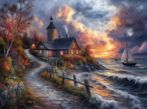 Пазл Алма мини 150 деталей. Вечер у моря