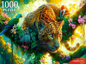 Пазл Рыжий Кот 1000 деталей: Леопард на охоте