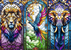 Пазл Trefl 1000 деталей: Витраж. Животные