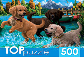 Пазл TOP Puzzle 500 деталей: Игривые щенки (УЦЕНКА)