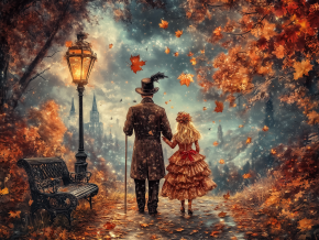 Пазл деревянный Алма 500 деталей. Города и страны.  Встреча в осеннем парке.