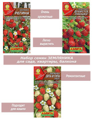 Набор семян, семена земляники для кашпо, подоконника, квартиры, балкона