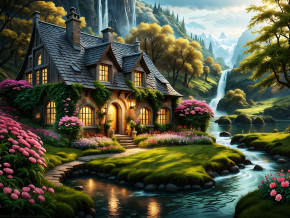 Пазл деревянный Алма 500 деталей Сказочные домики. Рай на задворках дома