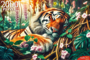 Пазл Рыжий Кот 2000 деталей: Спящий тигр