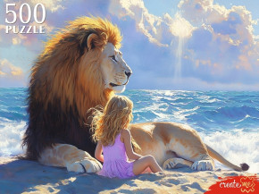Пазл Рыжий Кот 500 деталей: Девочка и лев