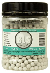 Шары для страйкбола BLS, диаметр 6 мм, вес 0,25 г/1000 шт, белые