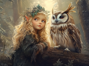 Пазл деревянный Алма 500 деталей. Сказочный мир. Лесная мелодия эльфа и совы