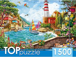 Пазл TOP Puzzle 1500 деталей: Маяк в приморском городе