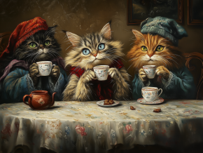 Пазл деревянный Алма 500 деталей Звери как люди. Чаепитие