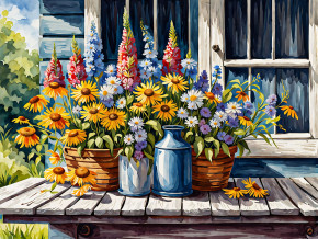 Пазл деревянный Алма 500 деталей Цветы и натюрморты. Утренний букет