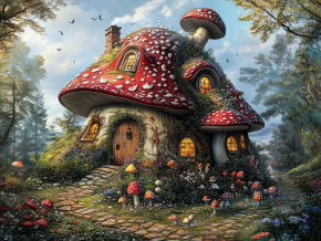 Пазл Алма деревянный 500 деталей. Сказочные домики. Зачарованный дом