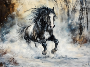 Пазл Алма деревянный 500 деталей. Лошади. В погоне за ветром