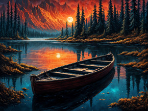 Пазл деревянный Алма 500 деталей Волшебство природа. Карелия на закате