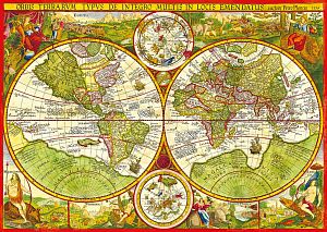 Пазл Step puzzle 1000 деталей: Карта мира Планциуса. 1594