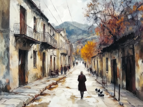 Пазл деревянный Алма 500 деталей. Города и страны. Осенние улицы Армении