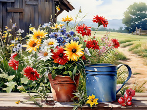 Пазл деревянный Алма 300 деталей Цветы и натюрморты. Букет №4