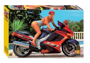 Пазл Step puzzle 1000 деталей: Девушка на мотоцикле