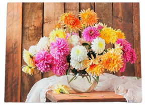 Алмазная мозаика с подрамником Рыжий Кот: Ваза с георгинами (полное заполнение)