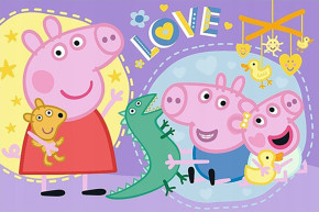 Пазл Trefl 60 деталей: Счастливые свинки. Свинка Пеппа