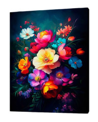 Картина по номерам на подрамнике Рыжий Кот: Цветы на темном фоне