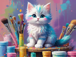 Пазл деревянный Алма 300 деталей  Пушистые создания. Котенок №6