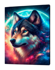 Картина по номерам на подрамнике Рыжий Кот: Волк на фоне Луны