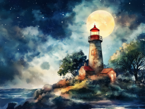 Пазл деревянный Алма 500 деталей. Корабли и море. Маяк в звездном море