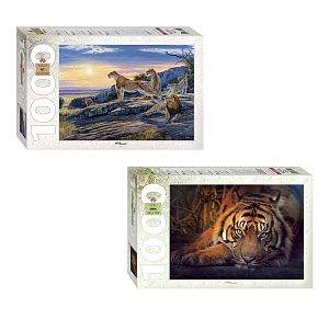 Набор Степ 1000 деталей: Дикие кошки, 2 шт