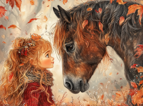 Пазл Алма мини 150 деталей. Девочка и лошадь