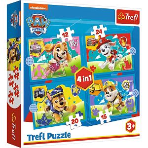 Пазл Trefl 12#15#20#24 деталей: Щенячий патруль. Бегущие собаки