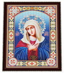Алмазная мозаика с подрамником Рыжий Кот: Икона Умиление Пресвятой Богородицы (частичное заполнение)