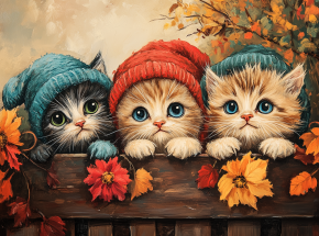 Пазл Алма мини 150 деталей. Осенние котята