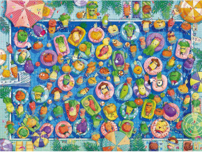 Пазл Pintoo 1200 деталей: Арт-студия CAT & CHAN. Красочный летний бассейн