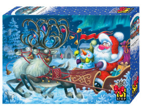 Пазл Step puzzle 160 деталей: Упряжка Деда Мороза