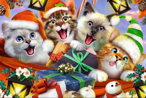 Пазл деревянный Trefl 500 +1 деталей: Рождественские котята