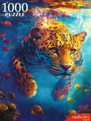 Пазл Рыжий Кот 1000 деталей: Леопард под водой