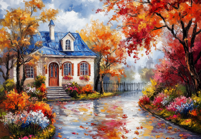 Пазл Алма ПРЕМИУМ деревянный 1000 деталей. Города и страны. Осенний колорит