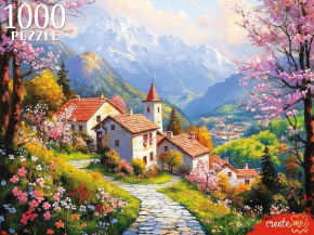 Пазл Рыжий Кот 1000 деталей: Городок в горах