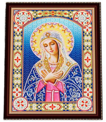 Алмазная мозаика с подрамником Рыжий Кот: Икона Умиление Пресвятой Богородицы (частичное заполнение)