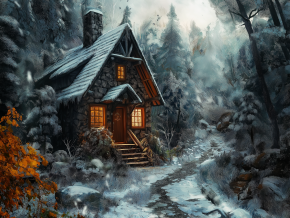 Пазл деревянный Алма 500 деталей. Сказочные домики. Коттедж в зимней сказке