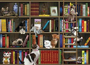 Пазл Cobble Hill 1000 деталей: Котята на полках с книгами