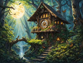 Пазл деревянный Алма 300 деталей Странное время. Часы №1