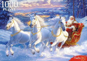Пазл Рыжий Кот 1000 деталей: Три белых коня