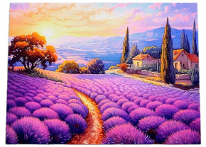 Алмазная мозаика с подрамником Рыжий Кот: Закат над Провансом (полное заполнение)