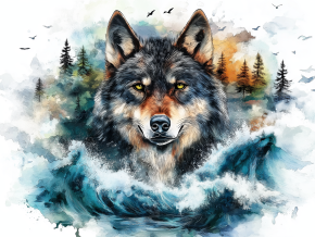 Пазл деревянный Алма 500 деталей. Дикие и симпатичные. Взгляд волка.